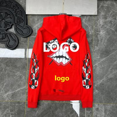 China High-grade 100% Anti-wrinkle OEM Logo Chrome Heearys Cotton Beanhead Pint Pint Fashion Designer Unisex Sweater hoodies new for sale