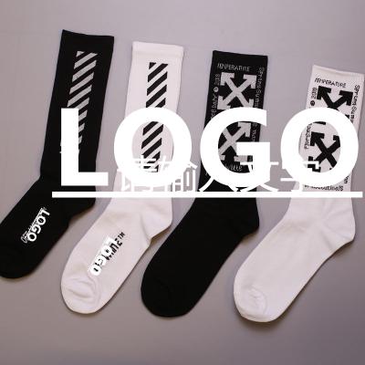 China OEM QUICK DRY LOGO Chrome Hearys Vloneys off whiteys men's and women's street dance skateboard in tube cotton cross socks for sale