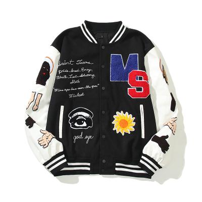 China Palm QUICK DRY angelyes amiy amiryi LOGO OEM LOS baseball jacket jacket new with letters neutral men's patchwork rattle baseball jacket for sale