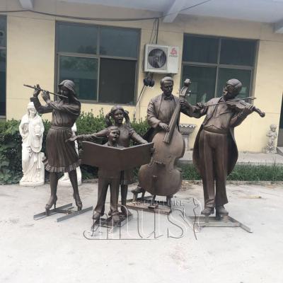 China Outdoor Europe Decoration Square Use Cast Life Size Bronze Musician Group Bronze Sculpture Statues In Stock for sale