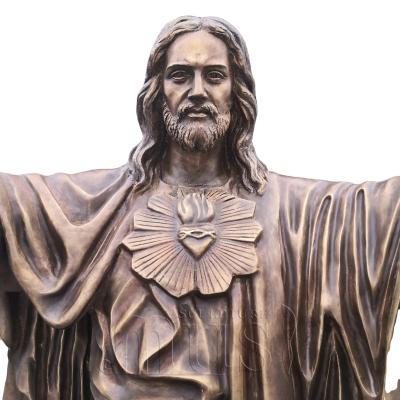 China Life Size Religious Bronze Statue of Jesus Sculpture Metal Craft Jesus of Europe Decoration for sale