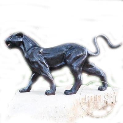 China Europe Best Selling Wholesale Metal Craft Antique Bronze Panther Life Size Statue for sale