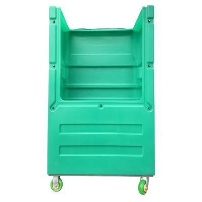 China Factory OEM  type commercial linen laundry trolleys plastic tall boy linen trolley for sale