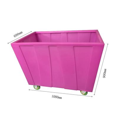 China Factory OEM plastic linen collecting trolley linen carts with silent wheel for sale