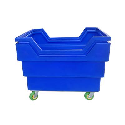 China Factory OEM Plastic laundry trolley linen carts with silent wheel for hotel for sale