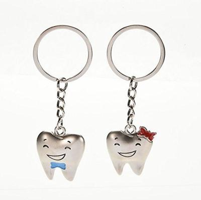 China Dental Decorative Mini Couple Tooth Key Chains 1 Pair for sale