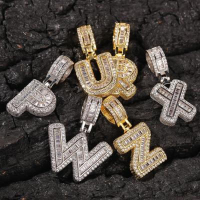 China Nickel Free 18K Gold Plated Chain Hip Hop Jewelry Iced Out Outed Cuban Letter Charms Stainless Steel For Men for sale