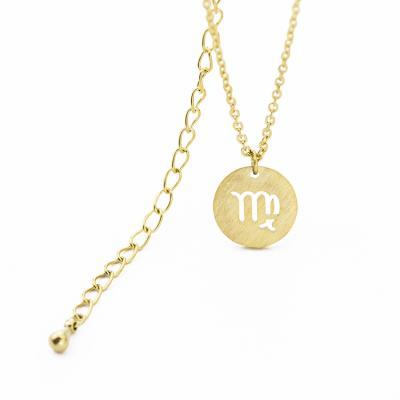 China Glamorous New 2021 Hot Gold Plated Stainless Steel Zodiac Zodiac Sign Pendant Necklace for sale