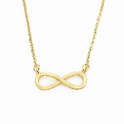 China Hot Selling 18k Gold Nickel Free Lear Plated Stainless Steel Infinity Necklace for sale