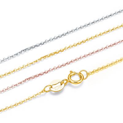 China Wholesale New CLASSIC Design Real Pure Sterling Silver Base Jewelry 925 Gold Plated Chain Necklace For Girl for sale