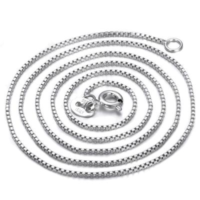 China Long 925 Sterling Silver Box Silver Necklace Chain Wholesale CLASSIC for sale