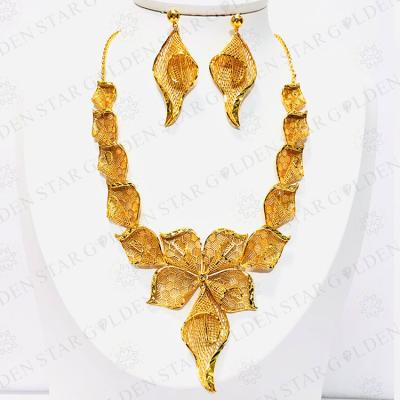 China FASHIONABLE Star Gold Bridal Jewelry Luxury African Gold Plated Fine Jewelry Custom Necklace For Wedding for sale