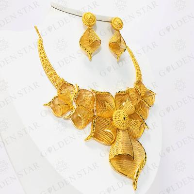 China Trendy Star Jewelry Africa Gold Popular Ethiopian Gold Plated Fashion Jewelry Set For Women Wedding for sale