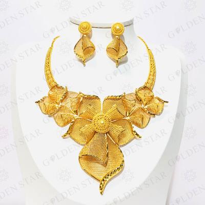 China BRAZILIAN STAR FASHIONABLE Gold Jewelry Necklace Gold Guarantee Jewelry Luxury Wedding Set for sale