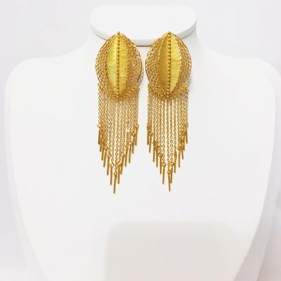 China TRENDY gold star jewelry 2021 luxury gold plated design tassel earrings 2023 for women for sale