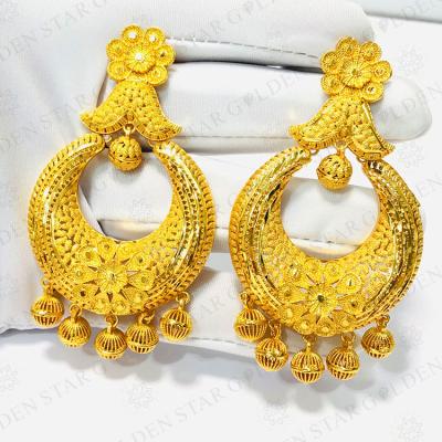 China TRENDY Golden Star Gold Plated Personalized Custom Big Big Gold Circle Earrings for sale