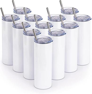 China 2022 New Double Wall Stainless Steel 20 Ounce Viable Straight Shimmer Sublimation Tumblers With Lids And Straw for sale