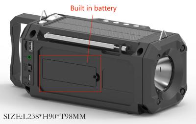 中国 電池再充電可能なFMのラジオDC 5v LEDライト不安定な太陽充電器 販売のため