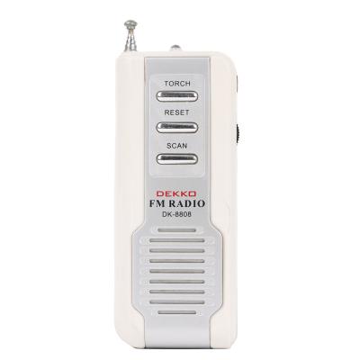 China White ABS Mini Pocket Radio Built-In Speaker Radio With Dry Battery for sale