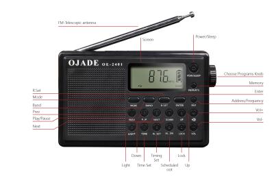 Chine Radio numérique portable avec mémoire Bluetooth MW 20 canaux et affichage du temps à vendre