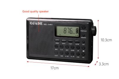 China LCD Display FM MW SW Radio 230g Rechargeable Clock Radio for sale