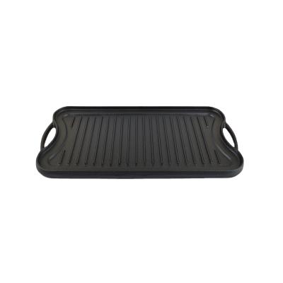 China Sustainable Wholesale Square Enamel Cast Iron Griddle Grill Pan for sale