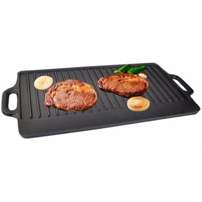 China Preseasoned Sustainable Two-Burner Reversible Cast Iron Griddle Griddle Pan for sale