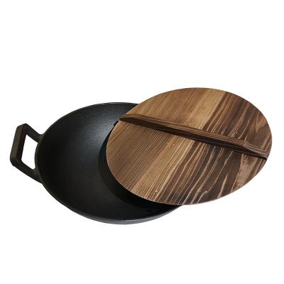 China Sustainable Preseasoned Hot Melt Chinese Amazon Vegetable Oil Wok With Glass Lid for sale