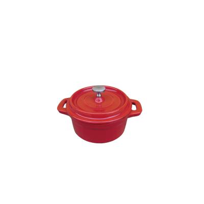 China Mini Cast Iron Enamel Coated Sustainable Round Dutch Oven for sale