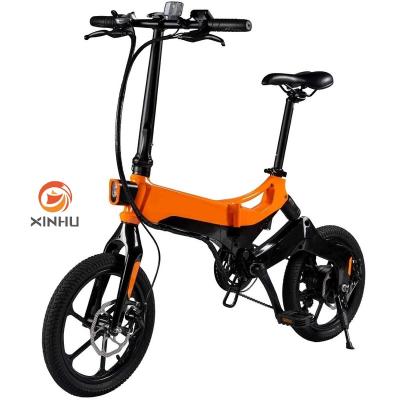 China XINHU 16 Inch Luxury Foldable Classic Electric Bike Step Through All Terrain Lightweight 36v Small Electric Bike For Men Women OEM for sale