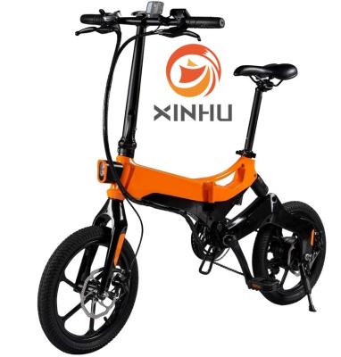 China XINHU multifunctional rechargeable electric bike luxury foldup ride on electric bikes blue plegable electric bike hidden motor batery ecycle for sale