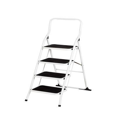 China Storehouse White Foldable Carbon Steel Hand Truck 4 Steps Square Domestic Step Ladder for sale