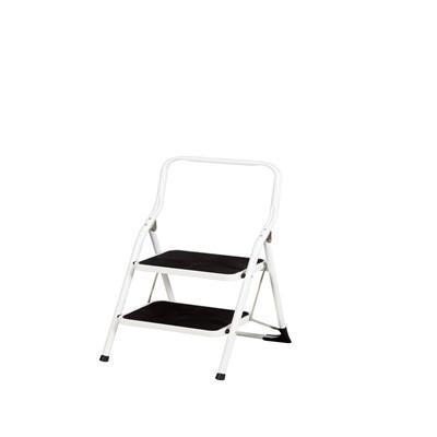 China Domestic Foldable Carbon Steel Hand Truck White Square 2 Step Folding Ladder for sale