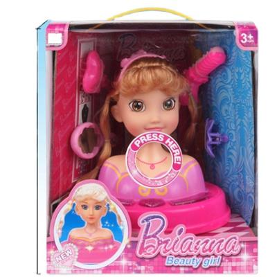 China Toy Hot Selling Battery Operated Doll Brianna Beauty Head Girl Toy With Hair Ligth Music for sale