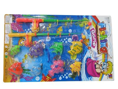 China Plastic Fish 2 Plastic Rod 8 Magnetic Fishing Game For Kid for sale