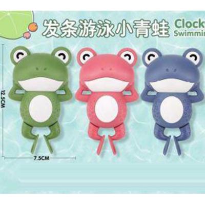 China 2022 New Arrival Wind Up Swimming Frog Toys Pool Wind Up Cogs Animals Bathing Toy For Children for sale