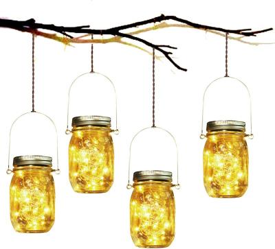 China Garden 30 LED Hanging Lights Solar Outdoor, Solar Mason Jar Lid Fairy String Lights Christmas Patio Garden Yard and Lawn for sale