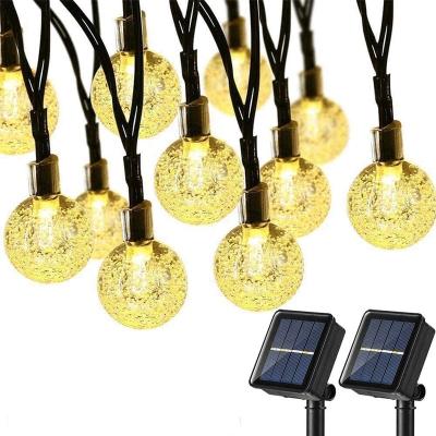 China Solar Powered Outdoor 20ft Garden Fairy Bubble String Light Crystal Ball Holiday Party Decoration 30 LED Bubble for sale