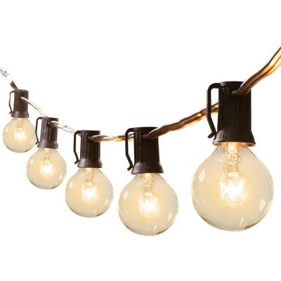 China G40 Light Outdoor G40 String Lights 25FT With Edison Light Bulbs Clear Globe String Lights For Indoor/Outdoor Commercial Decoration for sale