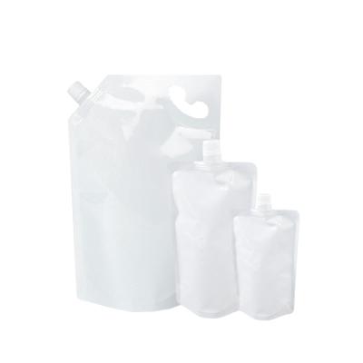 China Recyclable in stock 50ml-3000ml, custom white plastic liquid products packaging spout pouches bags for sale