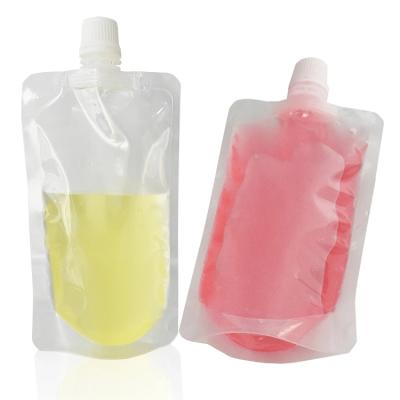 China Recyclable in Stock and Custom Clear Plastic Reusable Liquid Drink Packaging Spout Vial Pouches Bags for sale