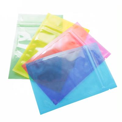 China Recyclable In Stock And Custom Multicolor Poly Plastic Translucent Resealable Zipper Small Pouches Ziplock Packaging Bags for sale