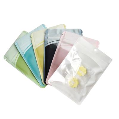 China Moisture Proof In Stock And Custom Multicolor Printed Ziplock Plastic Side Seal 3 Side Resealable Zipper Packaging Bags Pouches With Clear Window for sale