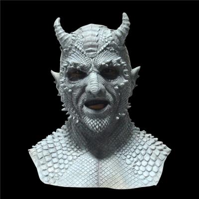 China Made of Latex Cosplay Material Creepy Party Halloween Masquerade Mask Cattle Devil Horns Horror Latex Mask for sale