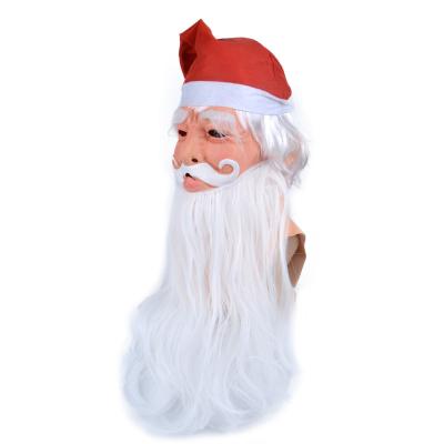 China Made of Realistic Adult Horror Santa Claus Mask Latex Full Face Creepy Man Latex Party Mask Halloween Cosplay Material for sale