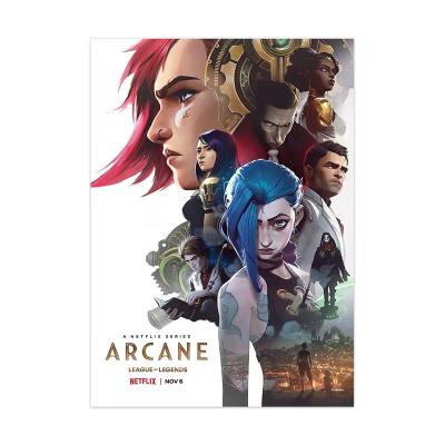 China Contemporary Clothes Bag Mobile Phone Case Mousepad Painting Poster Pendant Art Cloth Decorative Wallpaper Arcane Jinx League of Legends for sale