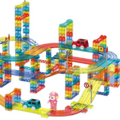 China Racing Car Track Magnet Building Blocks For Kids 75*48*40CM for sale