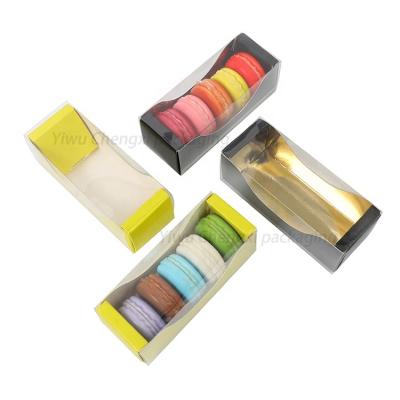 China Recycled Materials Wholesale Eco Recycle Gift Food Cookie Pastry Packaging Boxes With Window Sweet Cookie Macaron Packaging Paper Boxes for sale