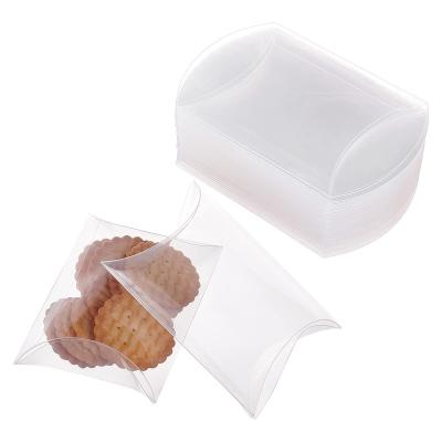 China Custom Transparent Plastic Recycled Materials PVC Pillow Folding Candy Transparent Birthday Party Gift Boxes for sale