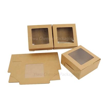 China Recycled Materials Wholesale Party Chocolate Donut Folding Wrapping Paper Boxes Dessert Box Tray Supply Packaging Box for sale